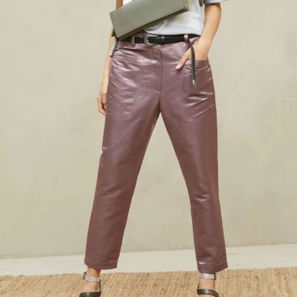 NWT Brunello Cucinelli BC Smoked Purple High Waist Trousers - Picture 13 of 13